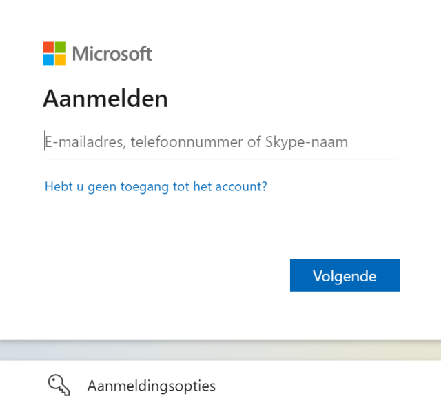 Aanmelden op SharePoint